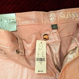 Pink silver metallic pants!